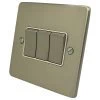 Trim Rounded Satin Nickel Intermediate Switch and Light Switch Combination - Click to see large image