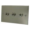 Trim Satin Nickel Intermediate Toggle Switch and Toggle Switch Combination - Click to see large image