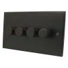 Trim Silk Bronze LED Dimmer and Push Light Switch Combination - Click to see large image