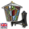 Ludlow Carriage - Multi Coloured Outdoor Leaded Carriage Lamp