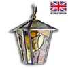 Ludlow Pendant - Amber Outdoor Leaded Pendant Light | Hanging Porch Light