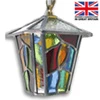 Ludlow Pendant - Multi Coloured Outdoor Leaded Pendant Light | Hanging Porch Light