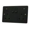 Flat Black Plug Socket with USB Charging - Click to see large image