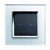 RetroTouch Crystal White Glass with Chrome Trim Touch Light Switch - Wireless - Click to see large image