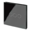 RetroTouch Crystal Black Glass Touch Light Switch - Wireless - Click to see large image