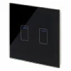 RetroTouch Crystal Crystal Black Glass Touch Light Switch - Click to see large image