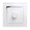 RetroTouch Crystal White Glass with Chrome Trim LED Dimmer - Click to see large image