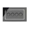 RetroTouch Crystal Black Glass with Chrome Trim LED Dimmer - Click to see large image