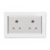 2 Gang - Double 15 Amp Round Pin Unswitched Socket