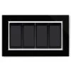 RetroTouch Crystal Black Glass with Chrome Trim Light Switch - Click to see large image