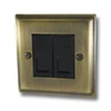 Mondo Antique Brass RJ45 Network Socket - Click to see large image