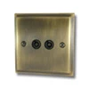 Mondo Antique Brass TV Socket - Click to see large image