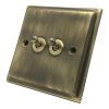 Mondo Antique Brass Toggle (Dolly) Switch - Click to see large image