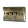 Mondo Antique Brass LED Dimmer and Push Light Switch Combination - Click to see large image