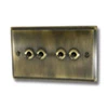 Mondo Antique Brass Toggle (Dolly) Switch - Click to see large image