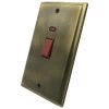 Mondo Antique Brass Cooker (45 Amp Double Pole) Switch - Click to see large image