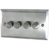 Mondo Satin Chrome LED Dimmer and Push Light Switch Combination - Click to see large image