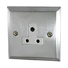 Mondo Satin Chrome Round Pin Unswitched Socket (For Lighting) - Click to see large image