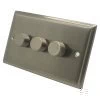 Mondo Satin Nickel  Push Intermediate Switch and Push Light Switch Combination - Click to see large image