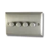 Mondo Satin Nickel  LED Dimmer and Push Light Switch Combination - Click to see large image