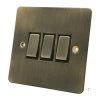 Slim Antique Brass Light Switch - Click to see large image