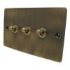 Slim Antique Brass Toggle (Dolly) Switch - Click to see large image