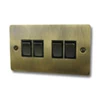 Slim Antique Brass Light Switch - Click to see large image