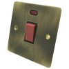 Slim Antique Brass Cooker (45 Amp Double Pole) Switch - Click to see large image