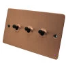 Slim Classic Brushed Copper Toggle (Dolly) Switch - Click to see large image