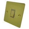Slim Polished Brass Light Switch - Click to see large image