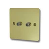 Slim Polished Brass Satellite Socket (F Connector) - Click to see large image