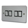 Slim Polished Chrome Light Switch - Click to see large image