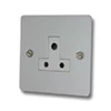 Slim Polished Chrome Round Pin Unswitched Socket (For Lighting) - Click to see large image