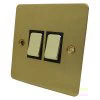 Slim Satin Brass Light Switch - Click to see large image