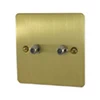 Slim Satin Brass Satellite Socket (F Connector) - Click to see large image