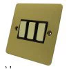 Slim Satin Brass Light Switch - Click to see large image