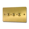 Slim Satin Brass Toggle (Dolly) Switch - Click to see large image
