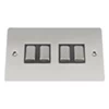 Slim Satin Chrome Light Switch - Click to see large image