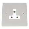 Slim Satin Chrome Round Pin Unswitched Socket (For Lighting) - Click to see large image