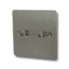 Slim Satin Stainless Satellite Socket (F Connector) - Click to see large image