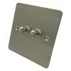 Slim Satin Stainless Toggle (Dolly) Switch - Click to see large image