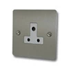 Slim Satin Stainless Round Pin Unswitched Socket (For Lighting) - Click to see large image