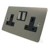 Slim Satin Stainless Switched Plug Socket - Click to see large image
