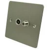 Slim Satin Stainless TV and SKY Socket - Click to see large image
