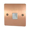 Slim Classic Brushed Copper Telephone Extension Socket - Click to see large image
