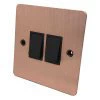 Slim Classic Brushed Copper Light Switch - Click to see large image