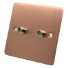 Slim Classic Brushed Copper Satellite Socket (F Connector) - Click to see large image