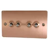 Slim Classic Brushed Copper Toggle (Dolly) Switch - Click to see large image