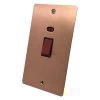 Slim Classic Brushed Copper Cooker (45 Amp Double Pole) Switch - Click to see large image