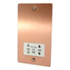 Slim Classic Brushed Copper Shaver Socket - Click to see large image